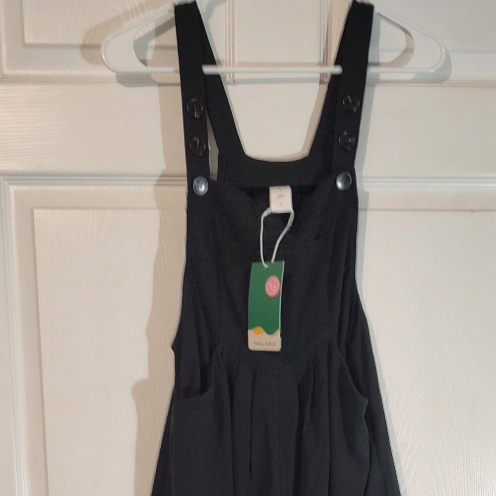 Halara Strap Button Multiple Pockets Plicated Waffle Casual Overalls Jumpsuit